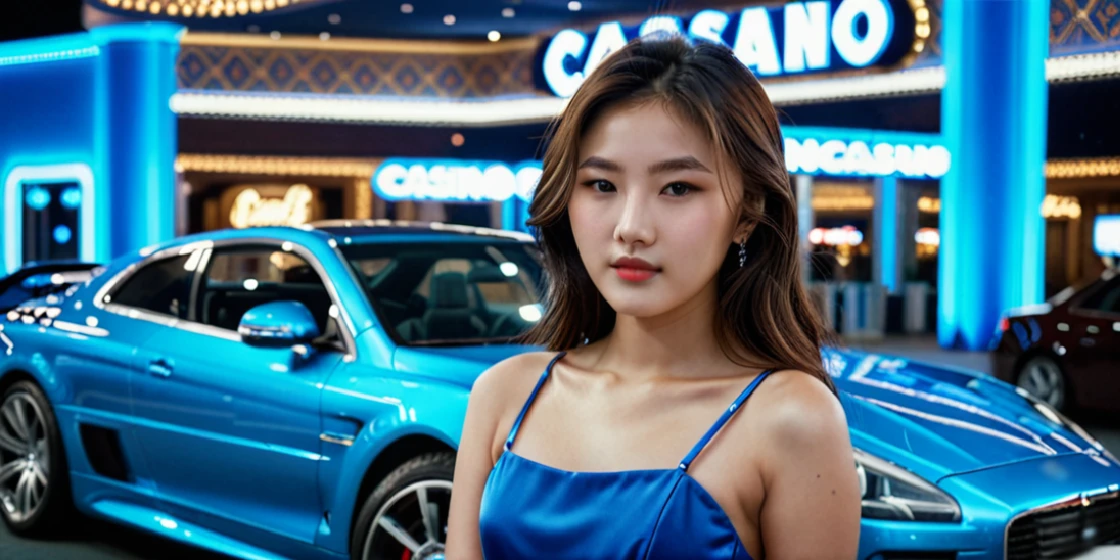 girl standing near casino